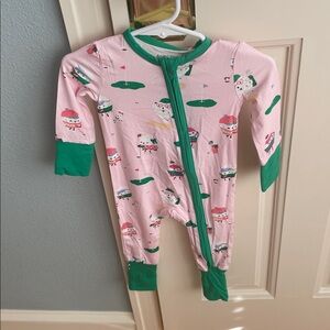 NWT Angel Dear Bamboo Pink Golf Ball Print Convertible Foot Romper Pajama